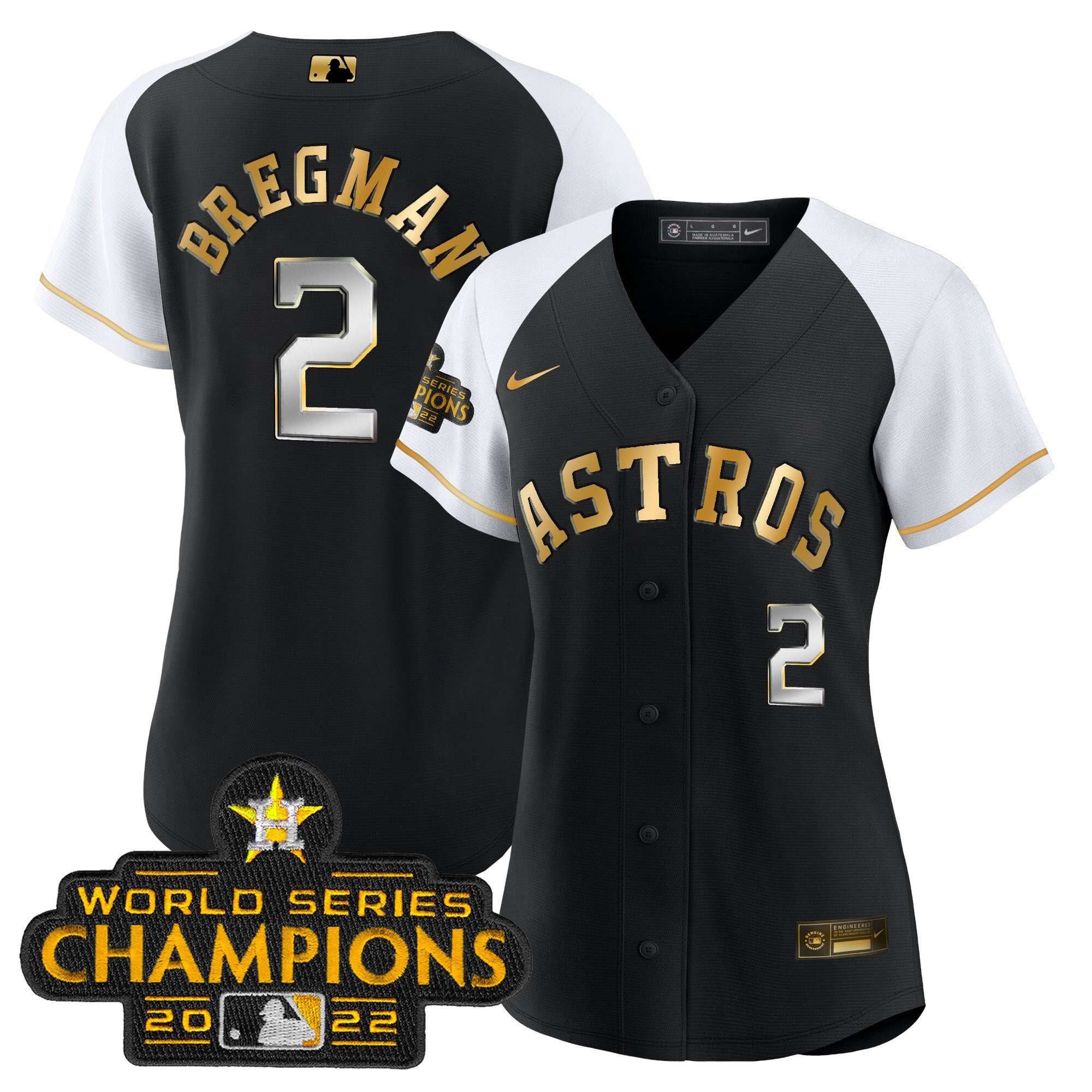 Alex Bregman Women's Houston Astros 2023 Gold Rush Collection Alternate Jersey - All Stitched