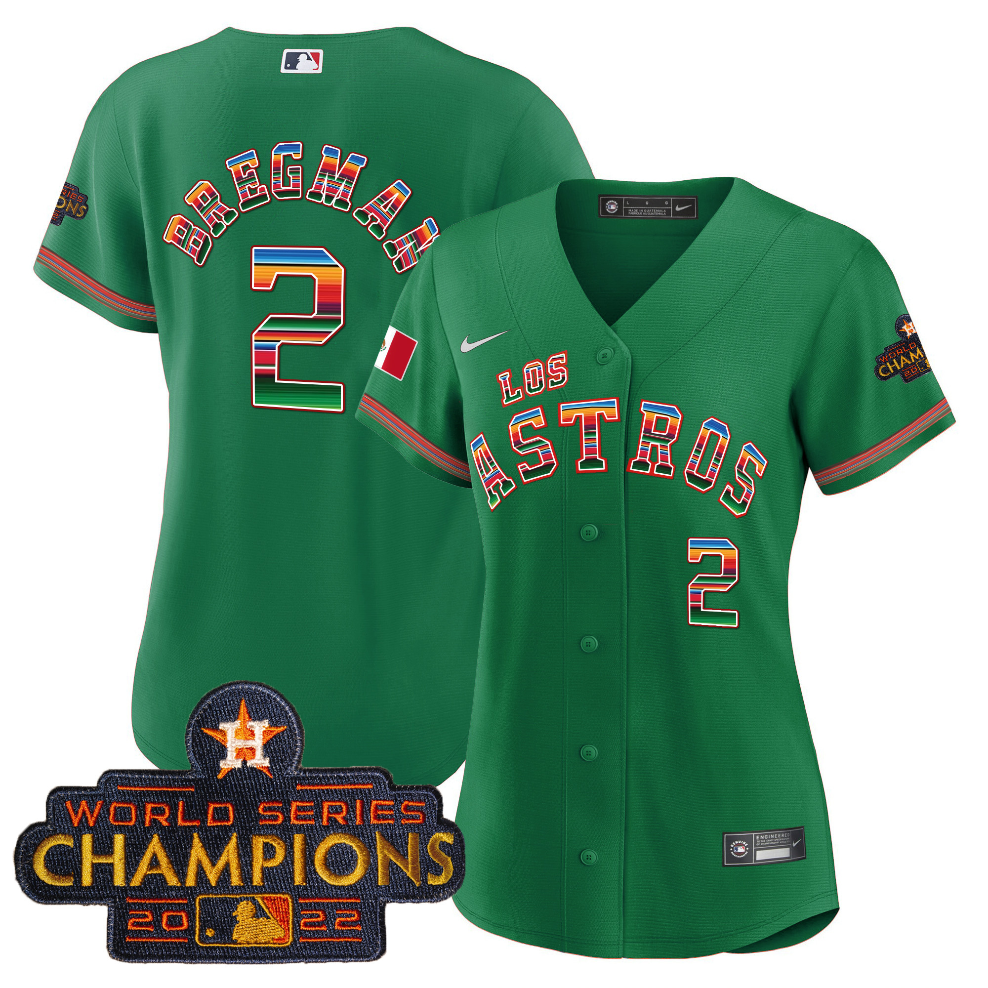Alex Bregman Women's Houston Astros Los Houston Astros Mexico Green Jersey - All Stitched
