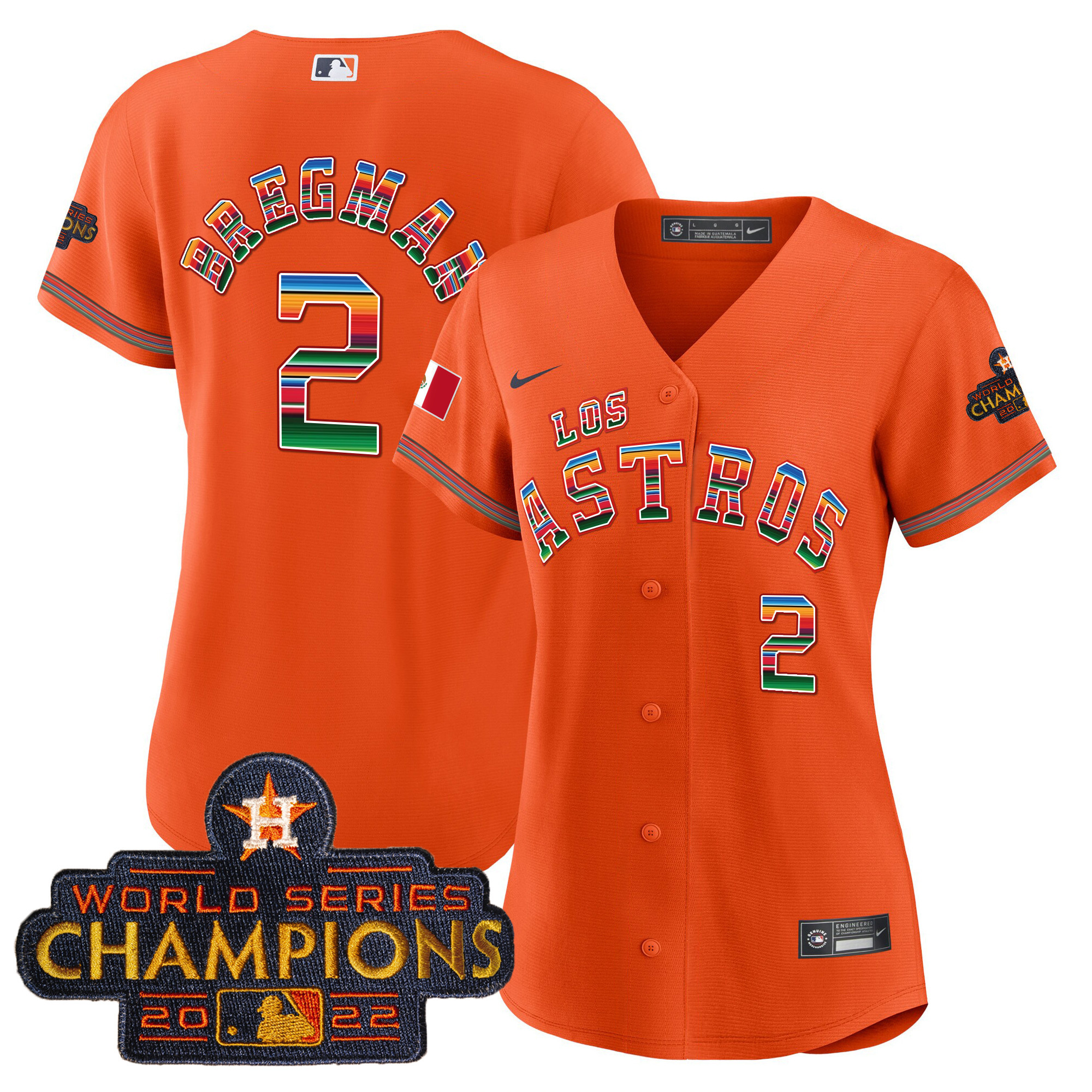 Alex Bregman Women's Houston Astros Los Houston Astros Mexico Orange Jersey - All Stitched