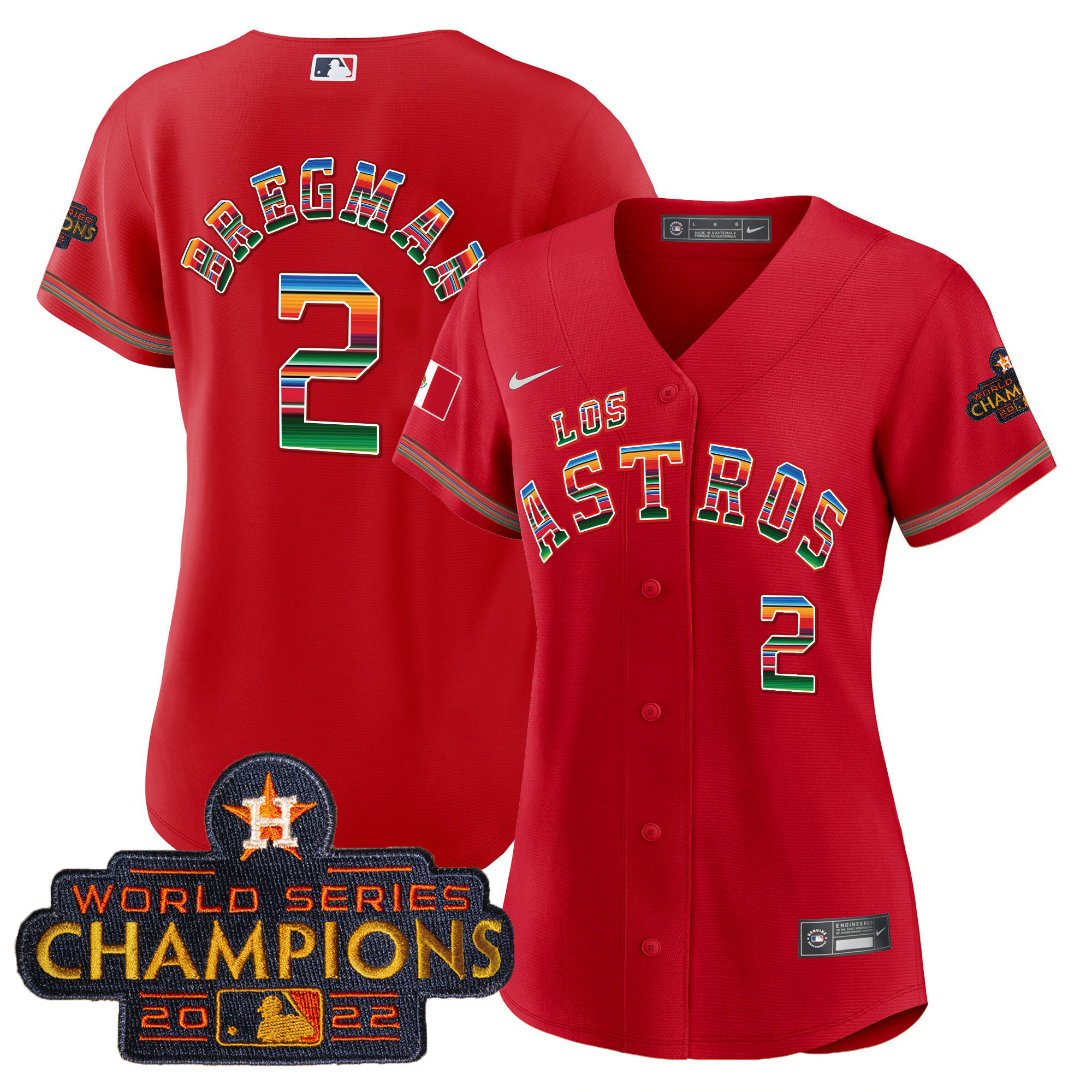 Alex Bregman Women's Houston Astros Los Houston Astros Mexico Red Jersey - All Stitched