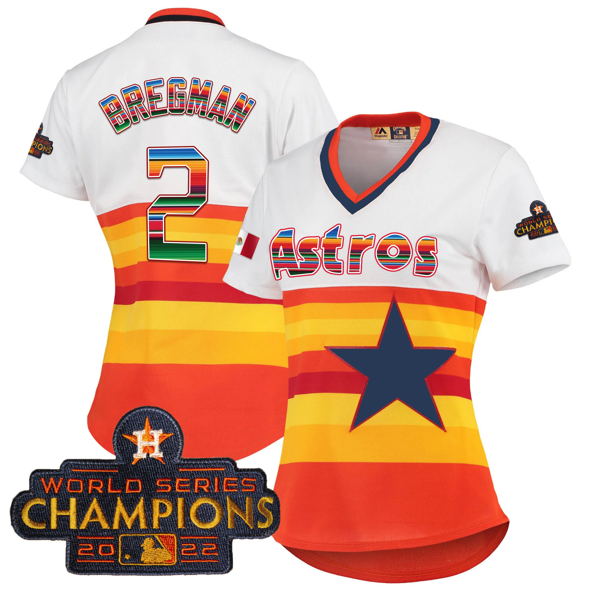 Alex Bregman Women's Houston Astros Mexico Baseball Limited V2 1980'S Throwback Jersey - All Stitched