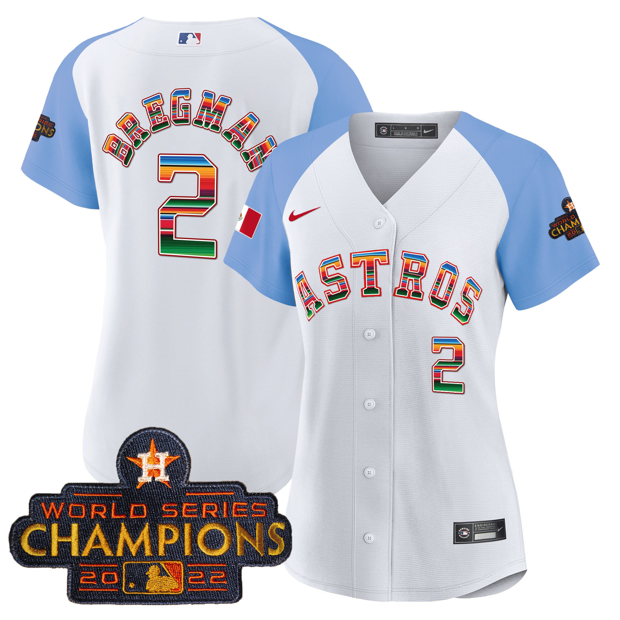 Alex Bregman Women's Houston Astros Mexico Baseball Limited V2 Blue Alternate Jersey - All Stitched