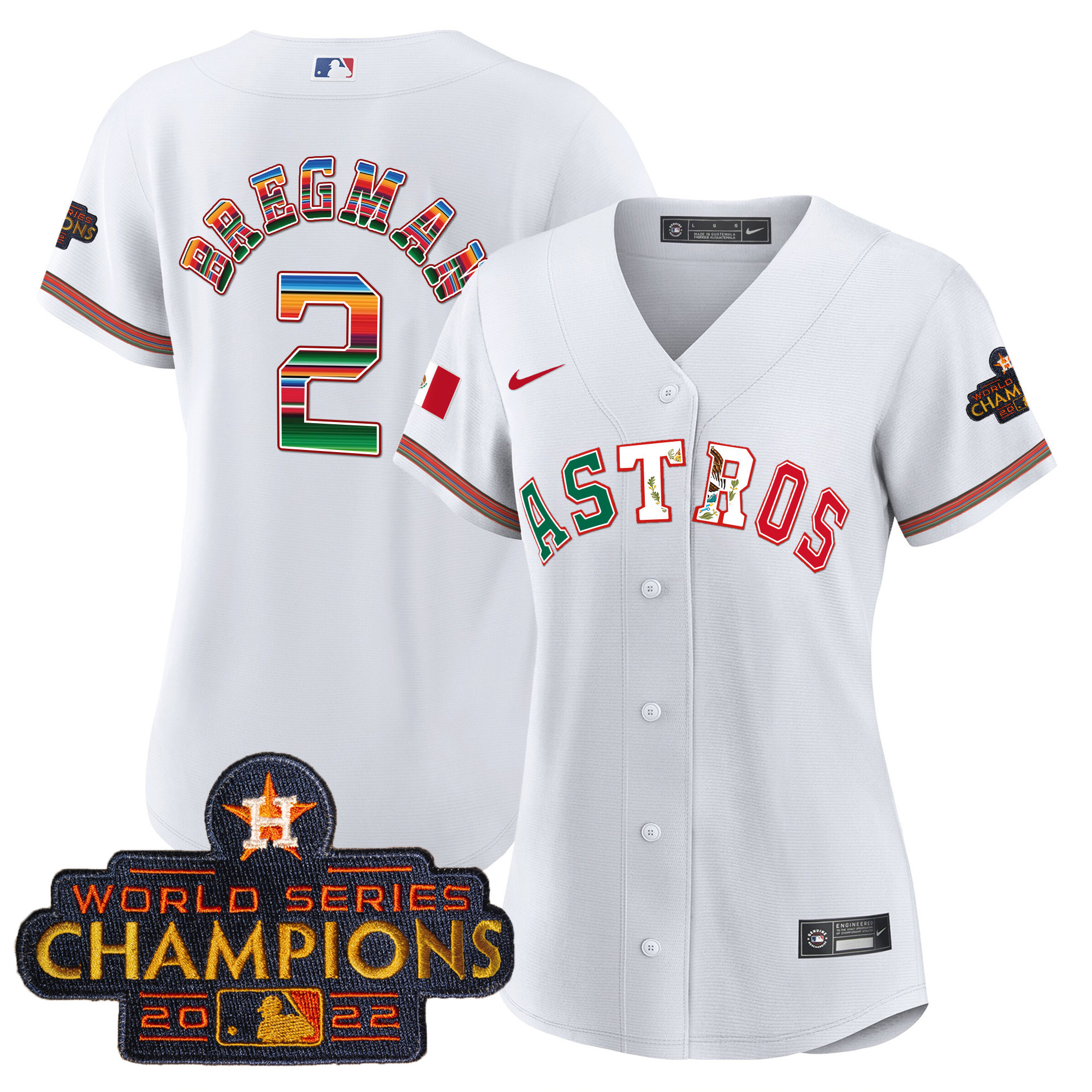 Alex Bregman Women's Houston Astros Mexico Baseball Limited V3 White Jersey - All Stitched