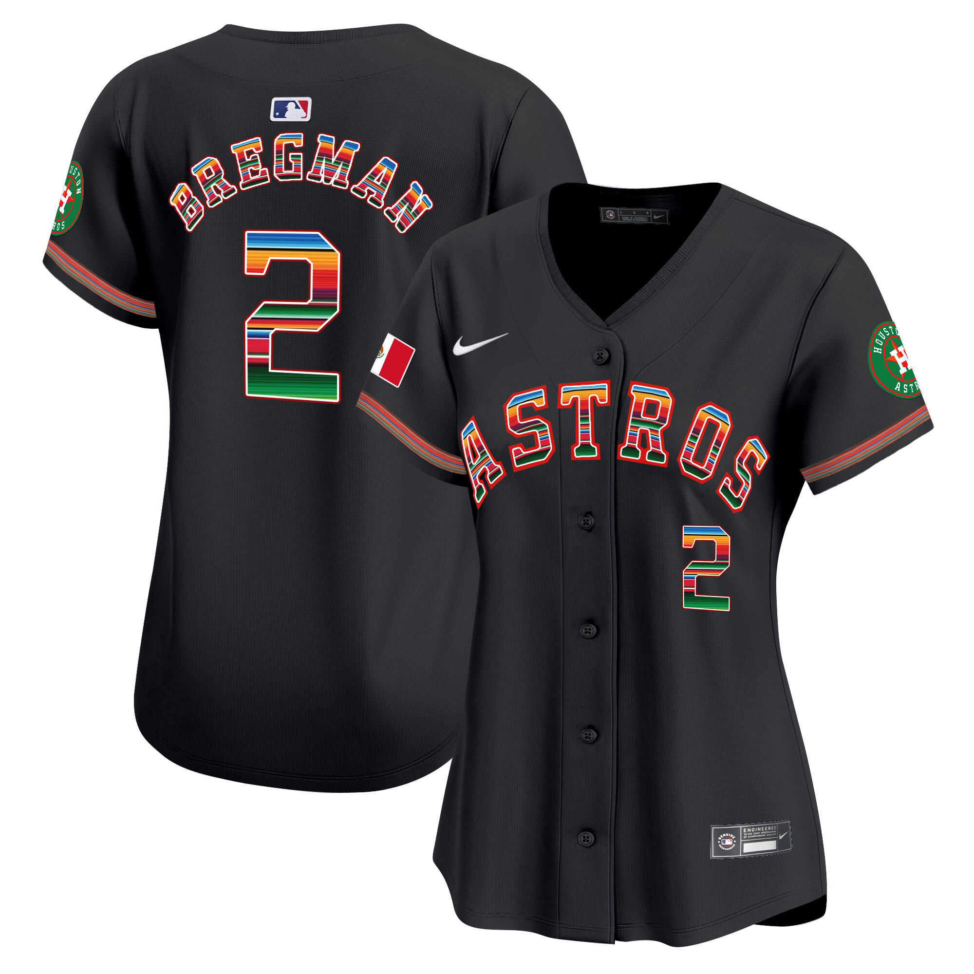 Alex Bregman Women's Houston Astros Mexico Vapor Premier Limited Black Jersey - All Stitched