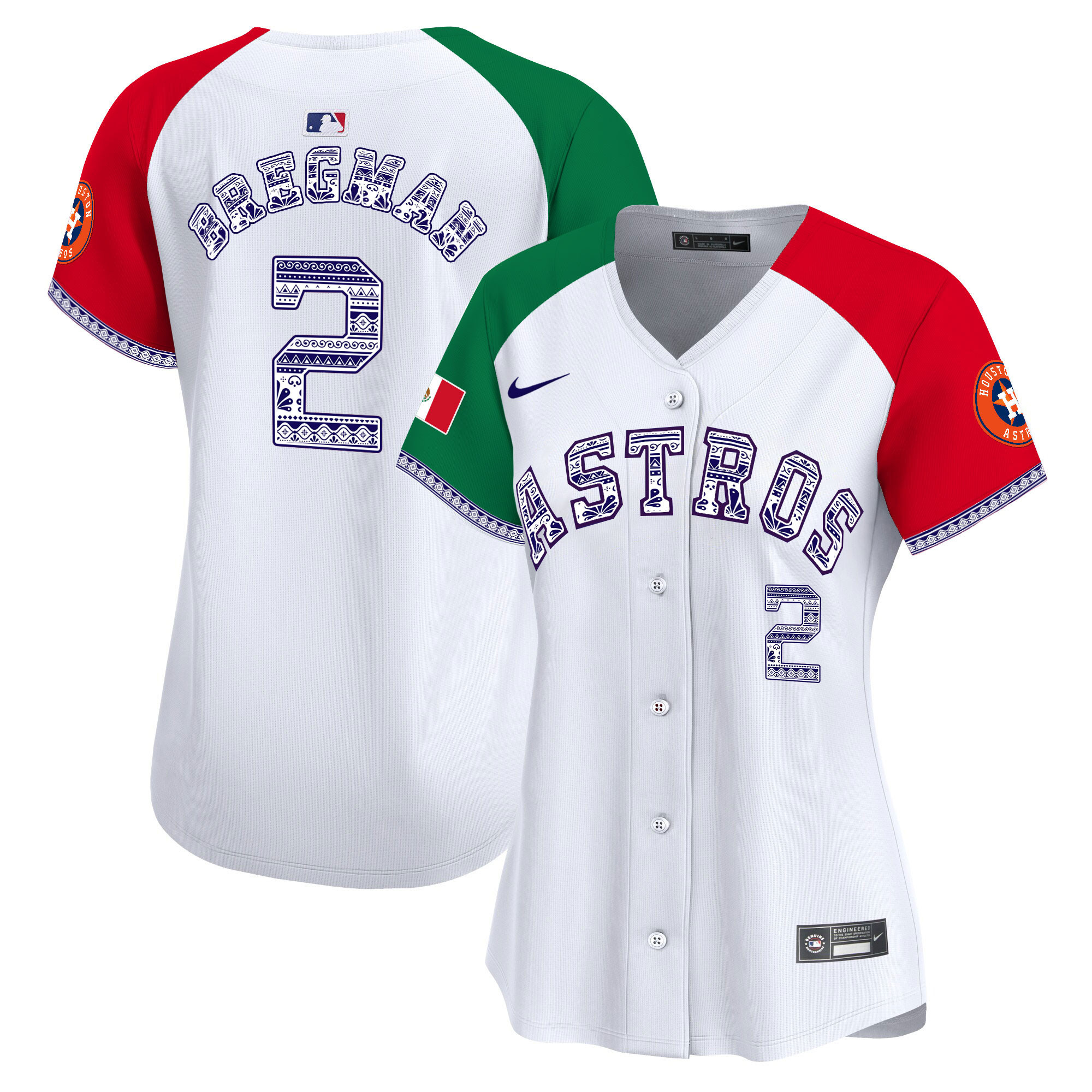 Alex Bregman Women's Houston Astros Mexico Vapor Premier Limited V2 Alternate Jersey - All Stitched