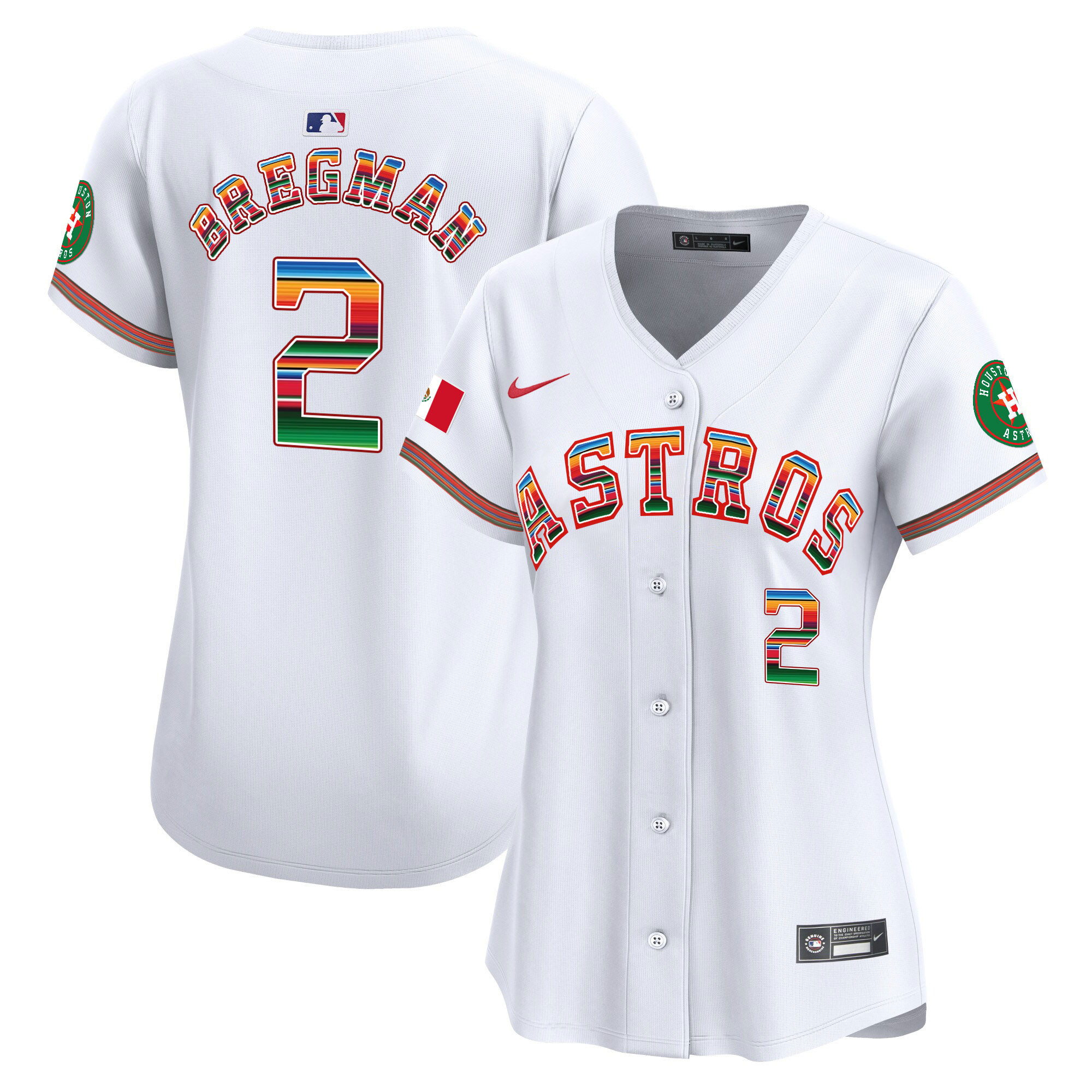 Alex Bregman Women's Houston Astros Mexico Vapor Premier Limited White Jersey - All Stitched