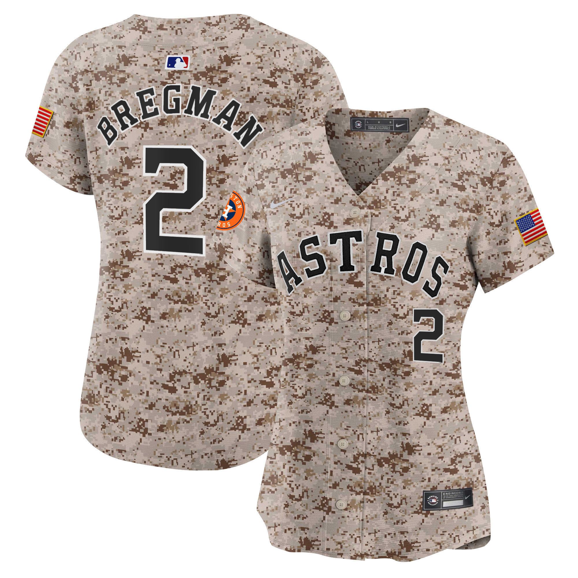 Alex Bregman Women's Houston Astros USMC Alternate Vapor Premier Limited Desert Jersey - All Stitched