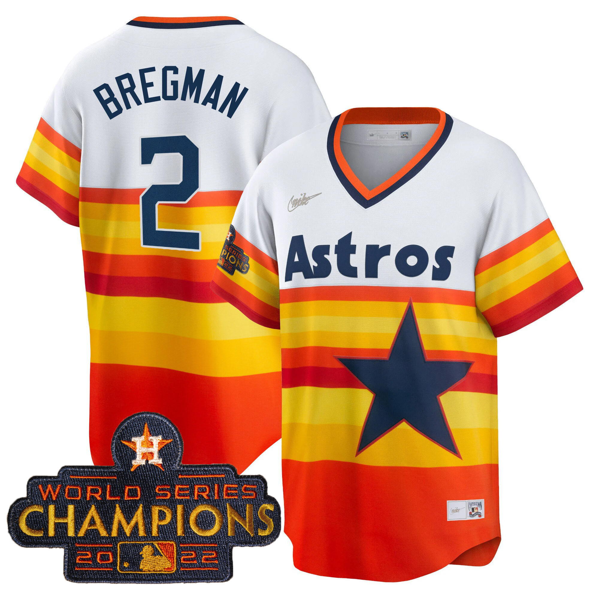 Alex Bregman Youth's Houston Astros 2023 Gold Cool Base Collection 1980's Throwback Jersey - All Stitched