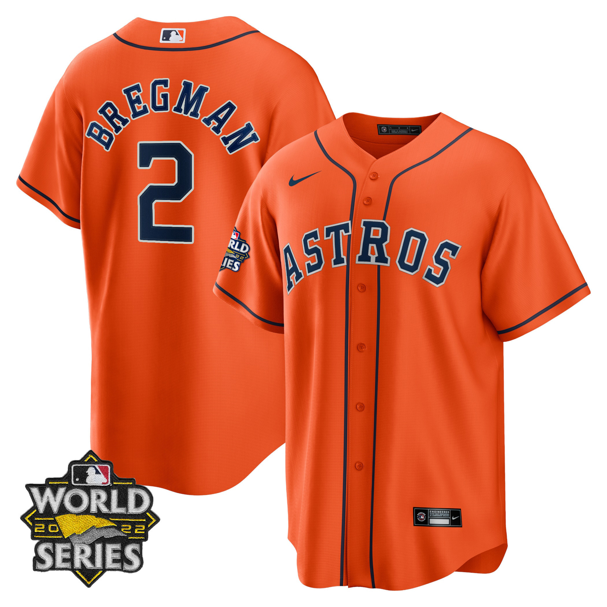 Alex Bregman Youth's Houston Astros Alternate 2022 World Series Player Cool Base Jersey - All Stitched