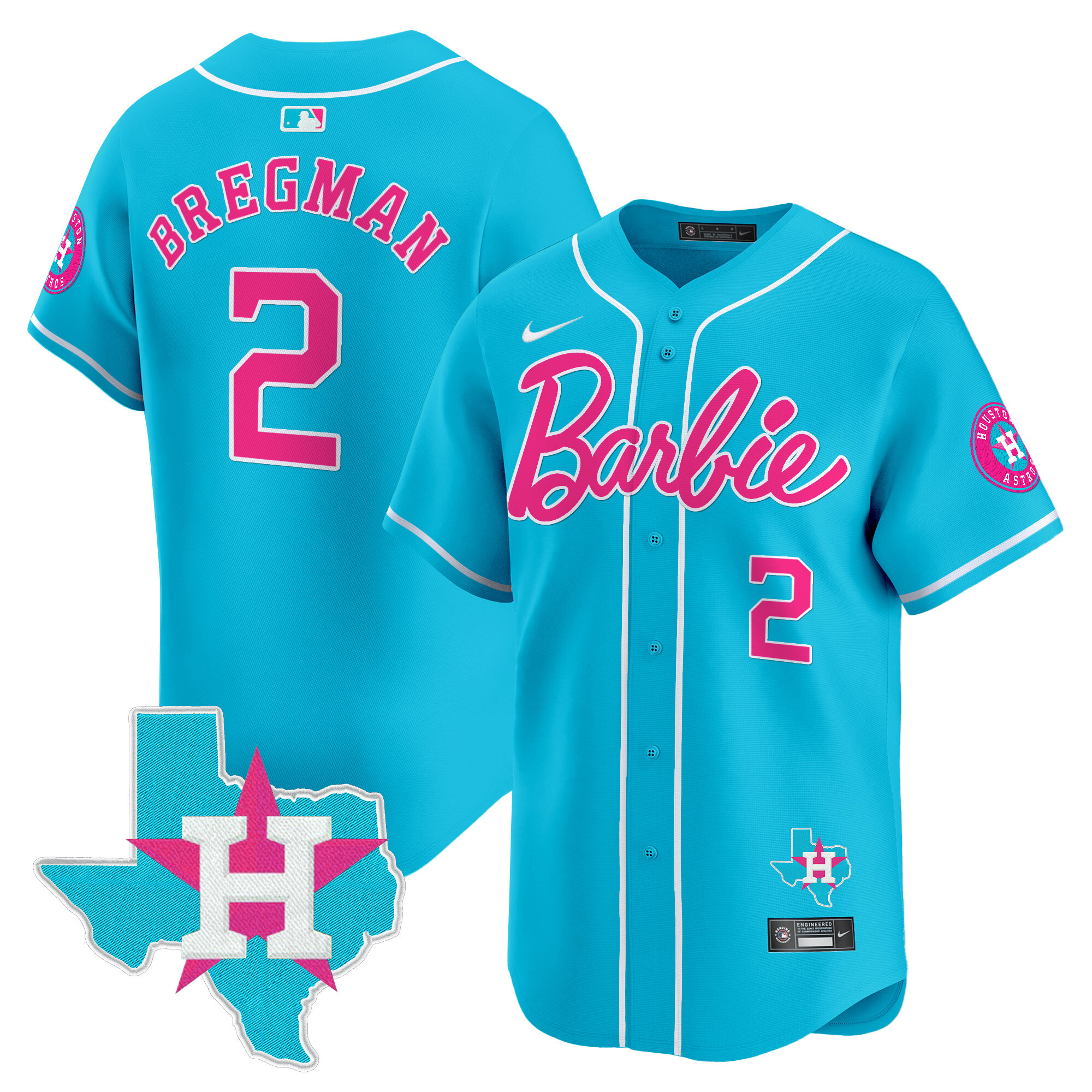 Alex BregmanUnisex Houston Astros Barbie Vapor Premier Limited Light Blue Jersey - All Stitched