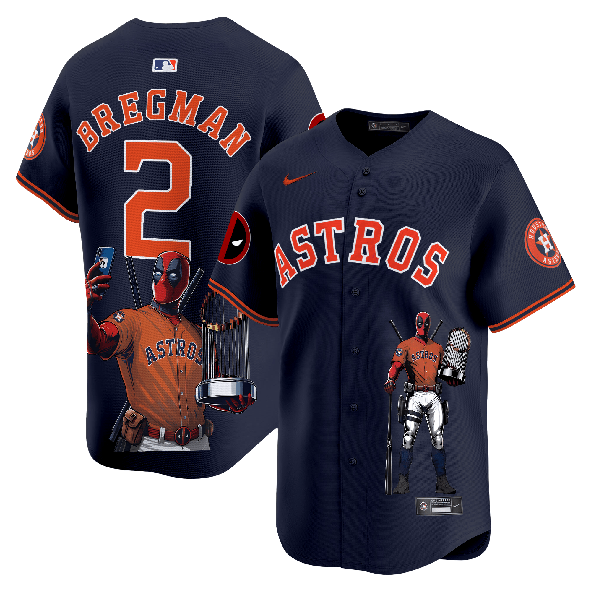 Alex BregmanUnisex Houston Astros Deadpool Vapor Premier Limited Navy Jersey - Printed