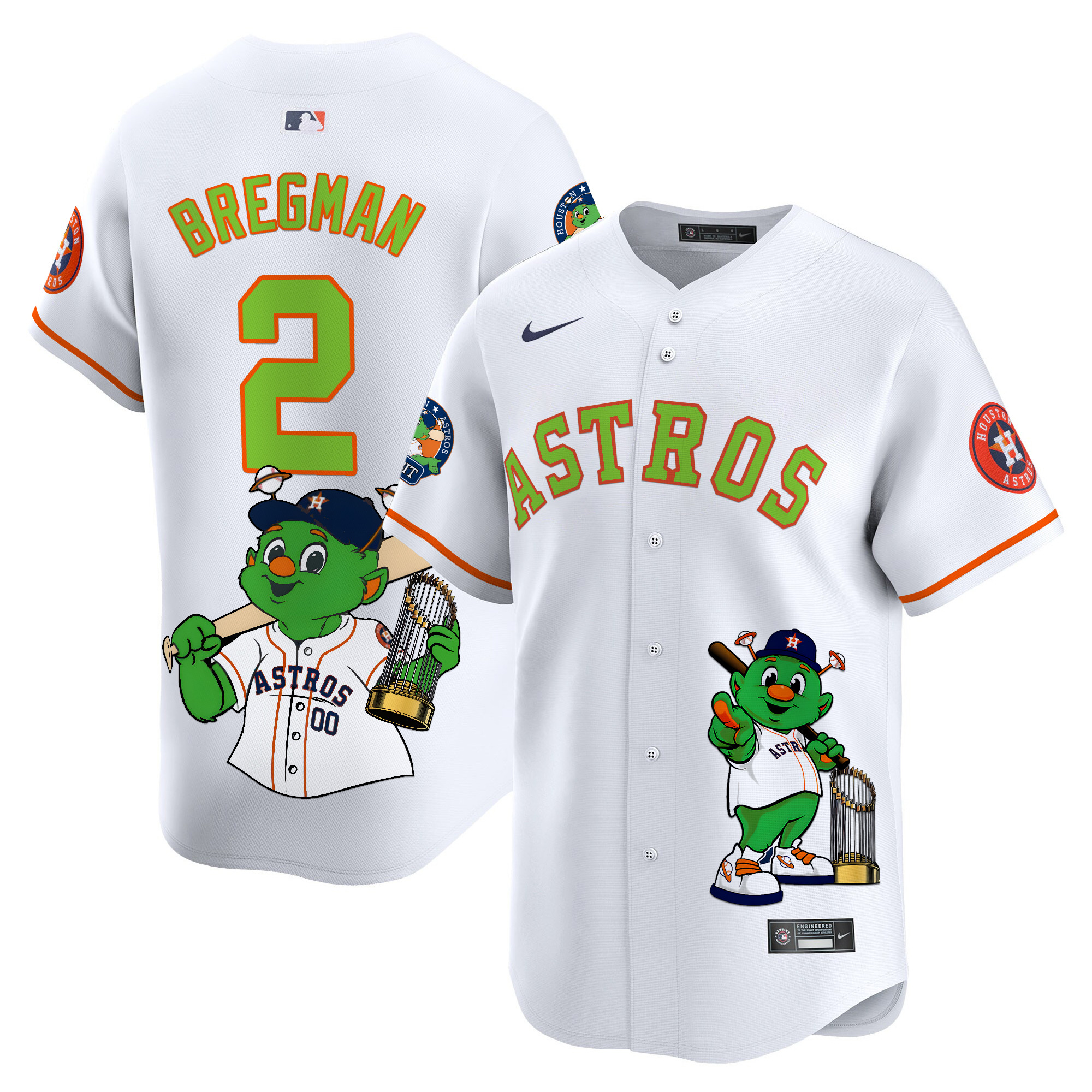 Alex BregmanUnisex Houston Astros Orbit Vapor Premier Limited White Jersey - Printed