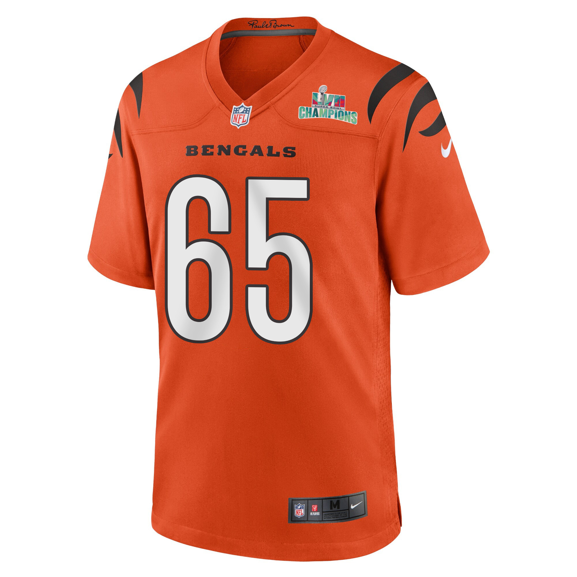 Alex Cappa 65 Cincinnati Bengals Super Bowl LVII Champions Men Alternate Game Stitched Jersey – Orange