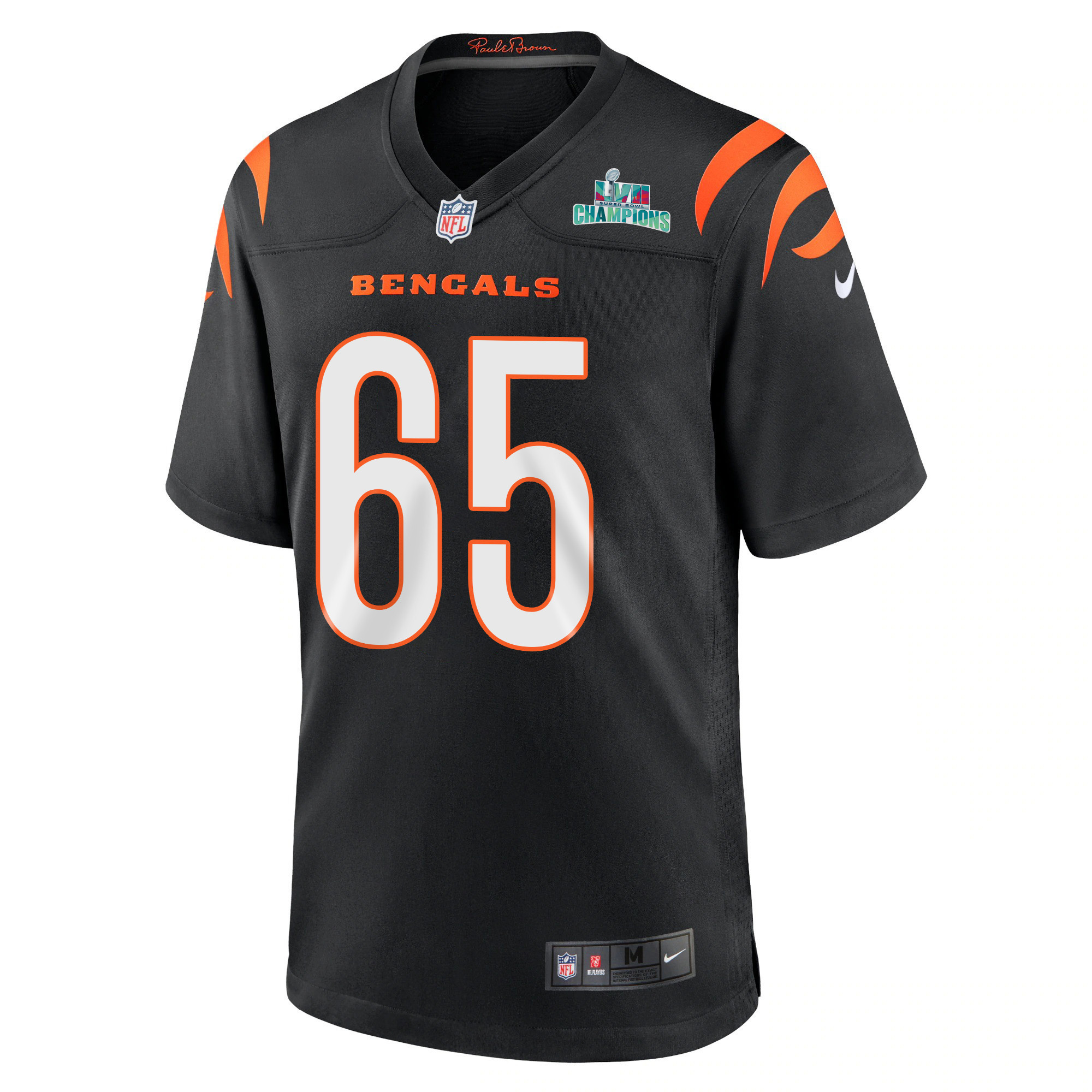 Alex Cappa 65 Cincinnati Bengals Super Bowl LVII Champions Men Game Stitched Jersey – Black