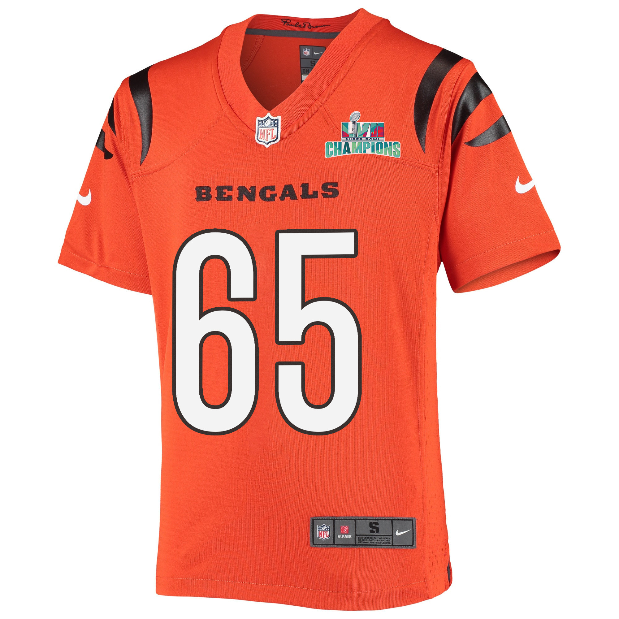 Alex Cappa 65 Cincinnati Bengals Super Bowl LVII Champions Youth Alternate Game Stitched Jersey – Black