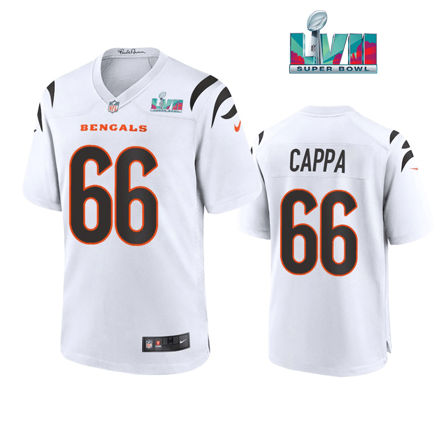 Alex Cappa 66 Cincinnati Bengals Super Bowl LVII Men Game Stitched Jersey- White