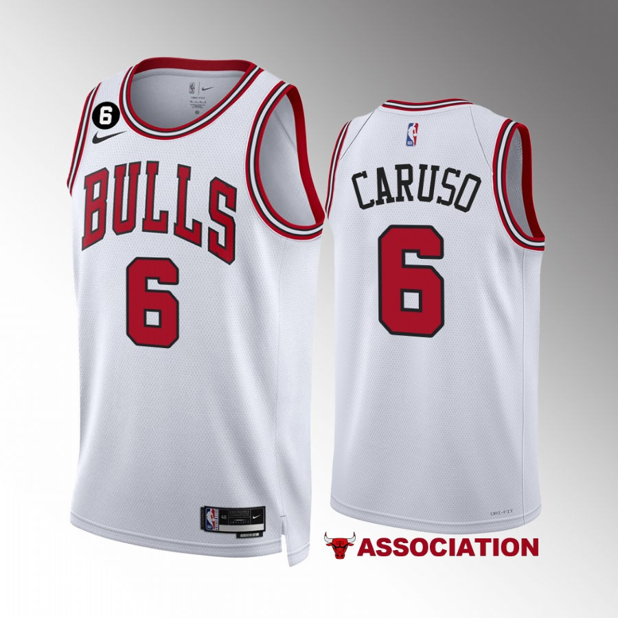 Alex Caruso 6 Chicago Bulls White Men Stitched Jersey 2022-23 Association Edition NO.6 Patch