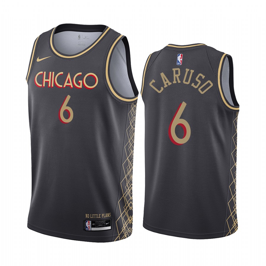 Alex Caruso Chicago Bulls Black City Edition #6 Jersey 2021 Trade