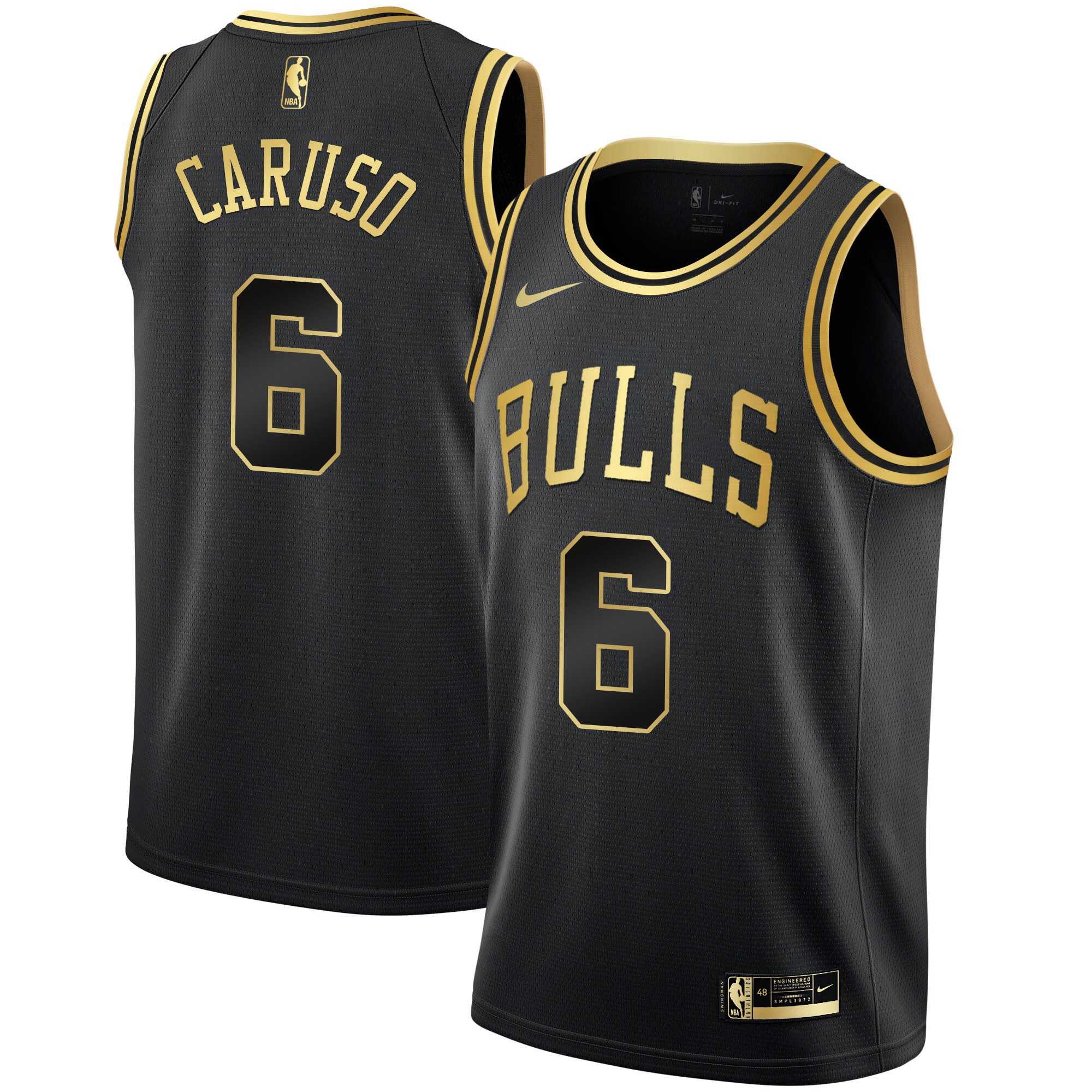Alex Caruso Men's Chicago Bulls Black Limited & Black Gold Jersey - All Stitched