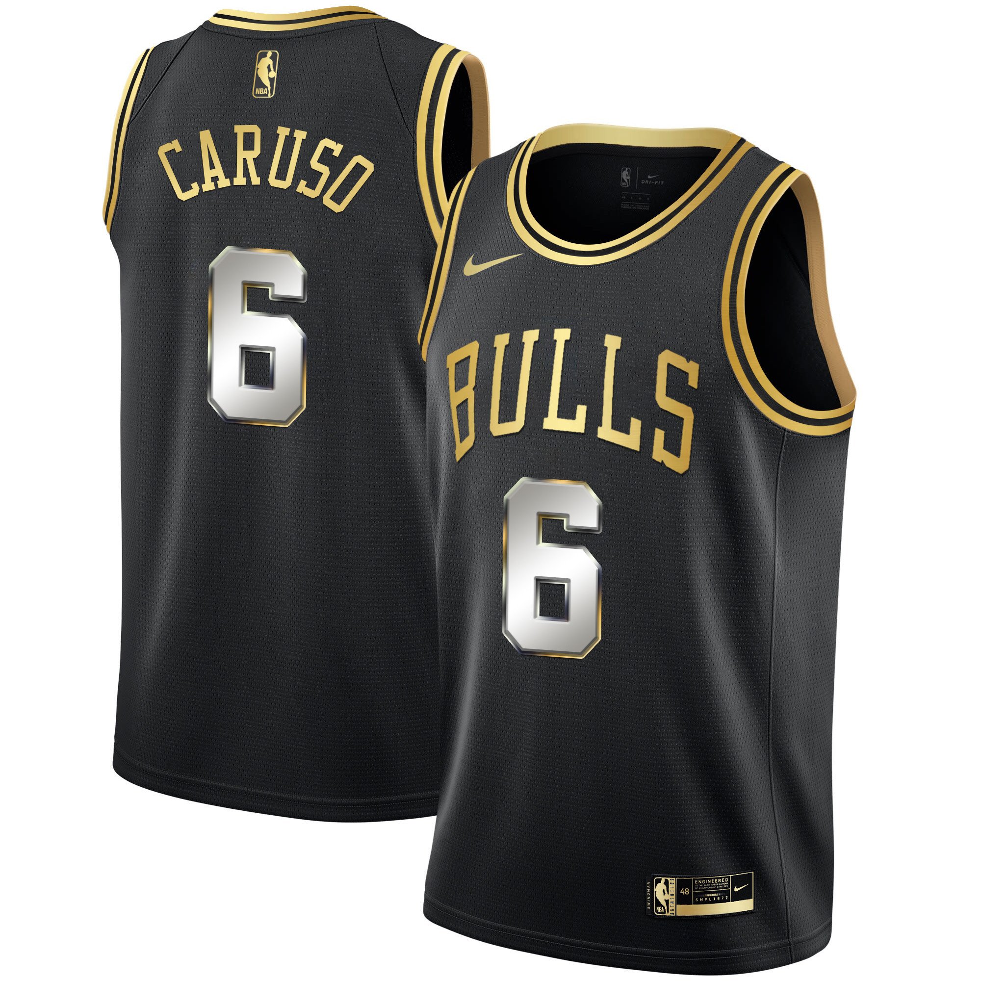 Alex Caruso Men's Chicago Bulls Black Limited & Black Gold Jersey - All Stitched