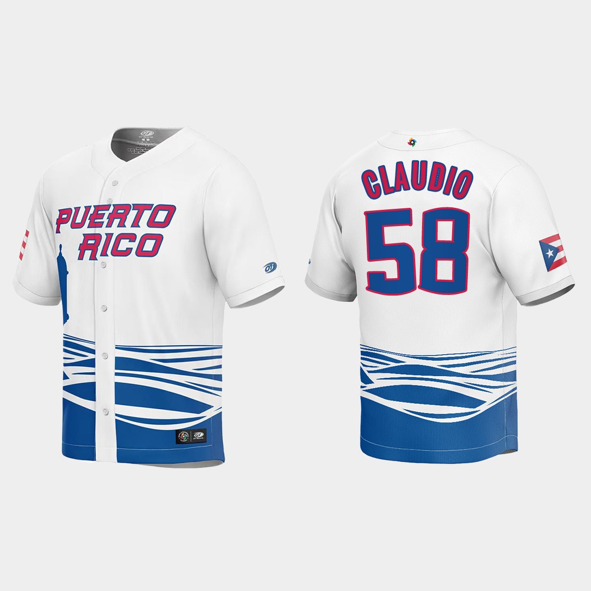 Alex Claudio Puerto Rico 2023 World Classic Jersey - White