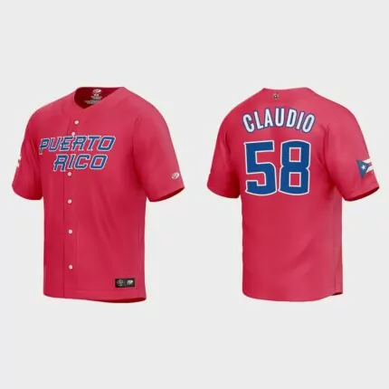Alex Claudio Puerto Rico Baseball 2023 World Baseball Classic Jersey – Red