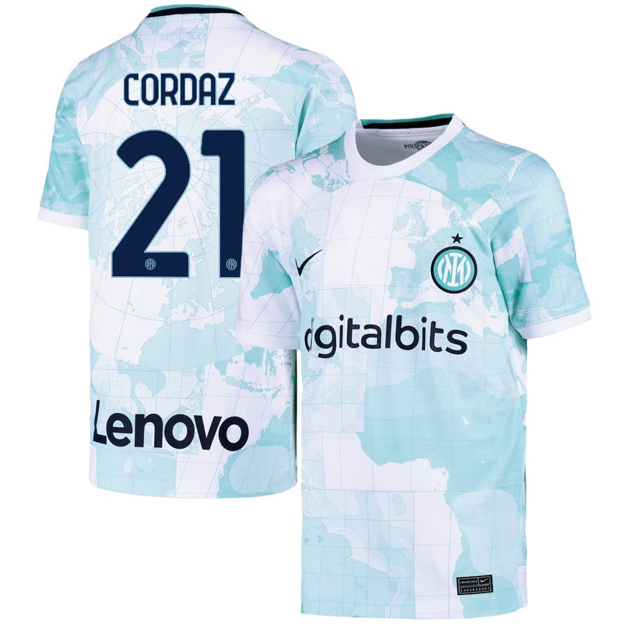 Alex Cordaz 21 Inter Milan 2022/23 Away Jersey – Youth, Light Green