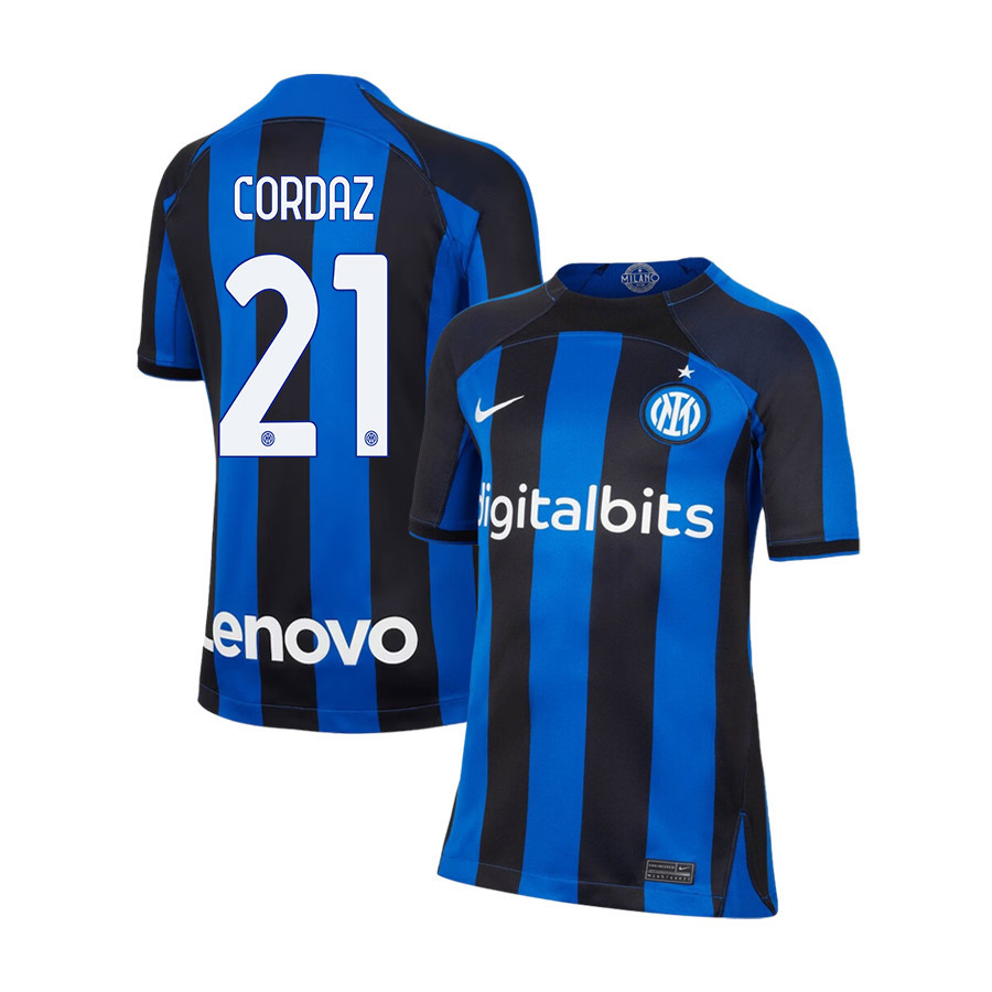 Alex Cordaz 21 Inter Milan 2022/23 Home Soccer Jersey – , Black/Blue