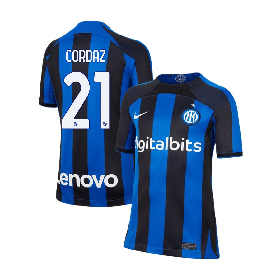 Alex Cordaz 21 Inter Milan 2022/23 Home Jersey – Youth, Black/Blue