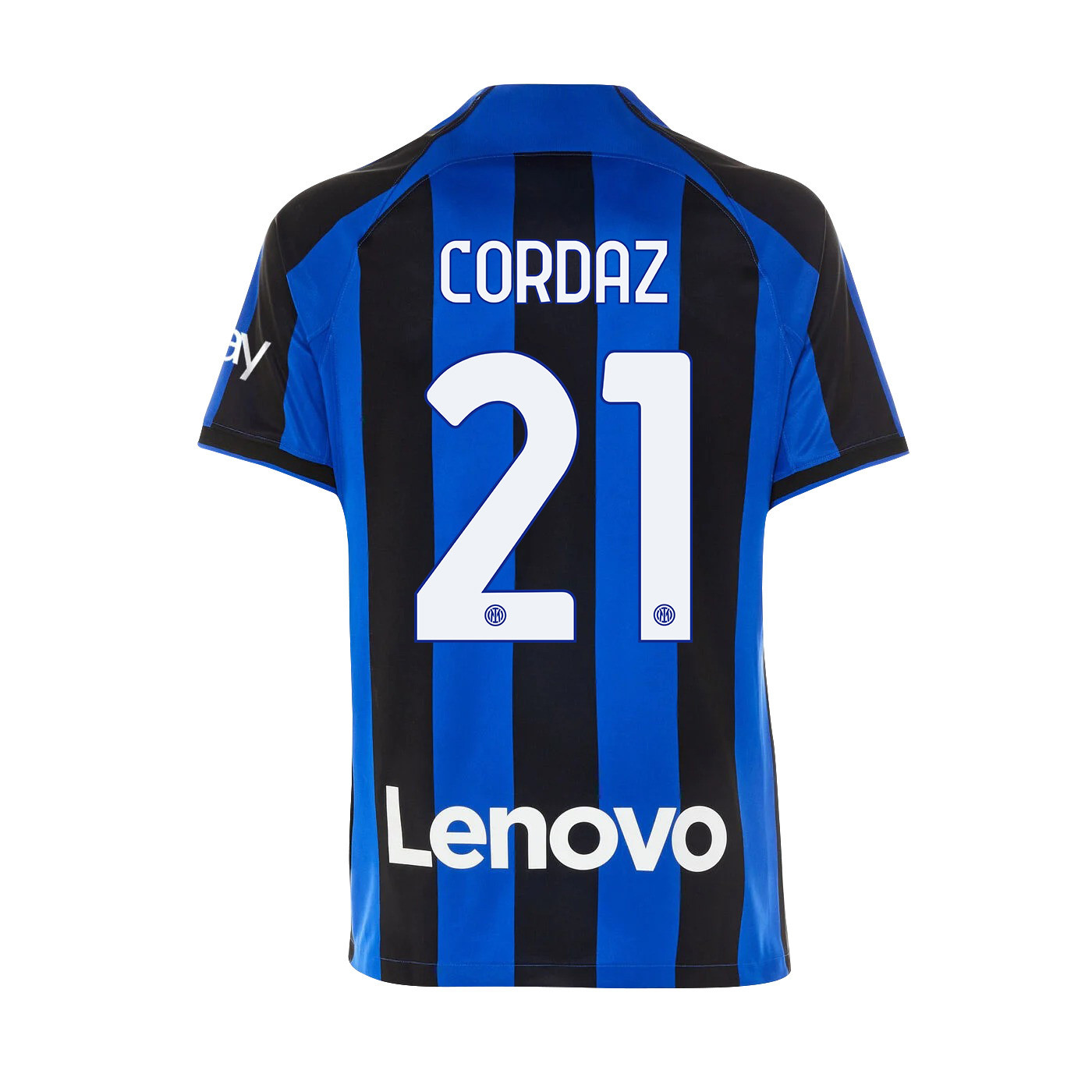 Alex Cordaz 21 Inter Milan 2022/23 Home Men Soccer Jersey – Black/Blue Stripes