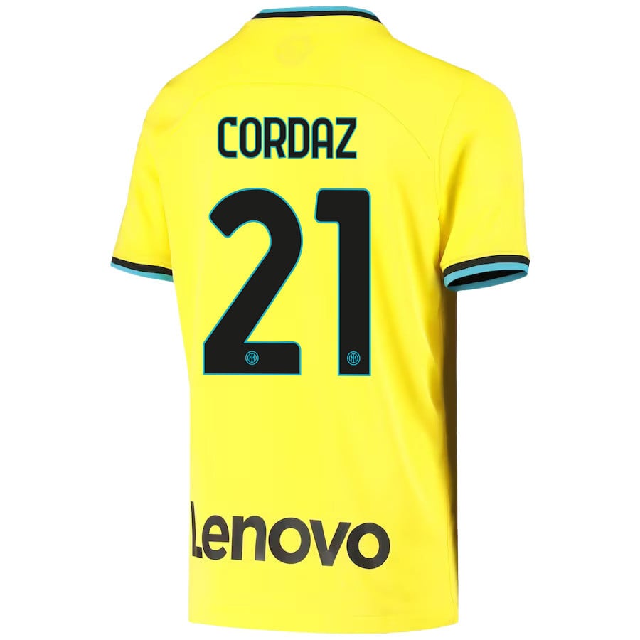 Alex Cordaz 21 Inter Milan 2022/23 Third Jersey – Youth, Yellow