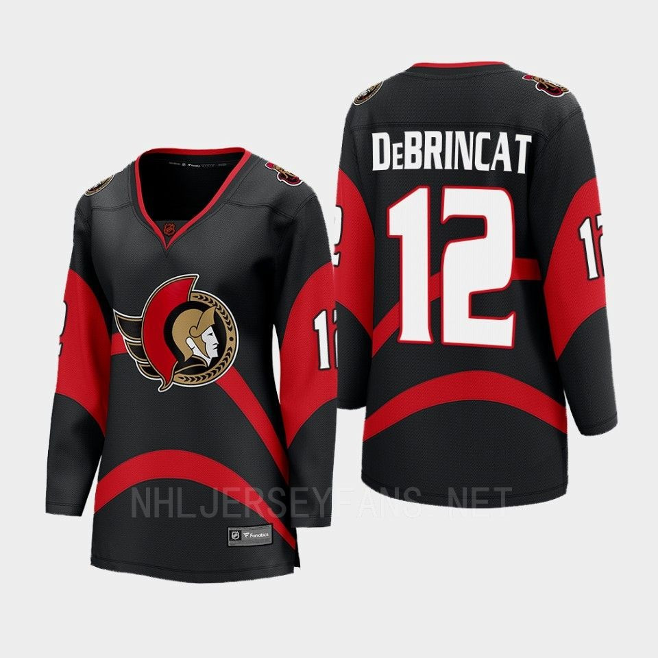 Alex DeBrincat 12 Ottawa Senators 2022 Special Edition 2.0 Women Breakaway Retro Stitched Jersey Black