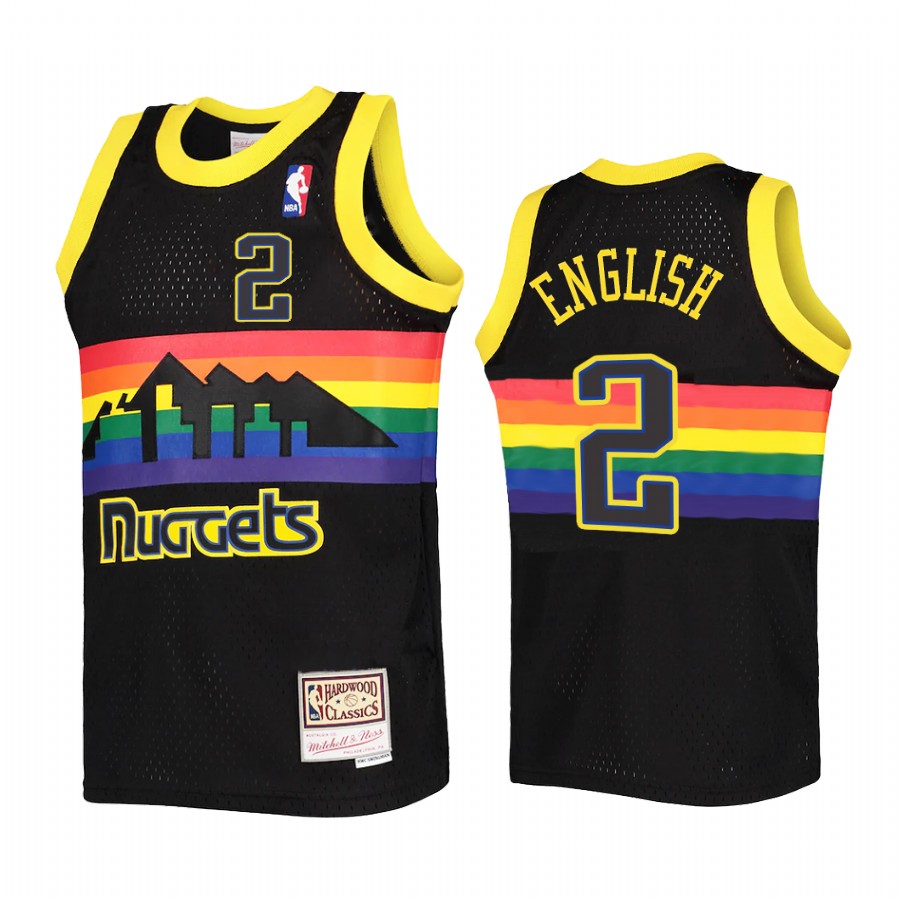 Alex English Denver Nuggets Youth Black Reload Jersey Hardwood Classics