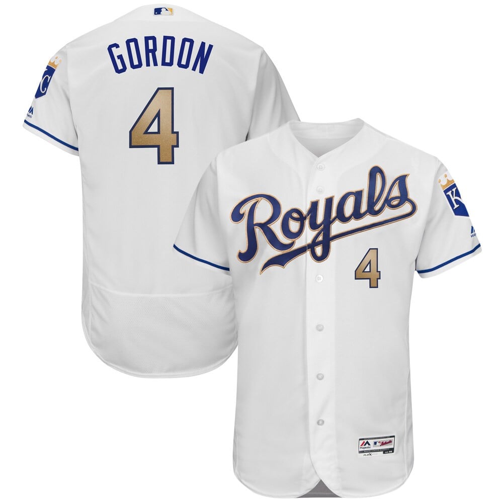 Alex Gordon Kansas City Royals Majestic 2017 Home Flex Base Stitched Jersey – White