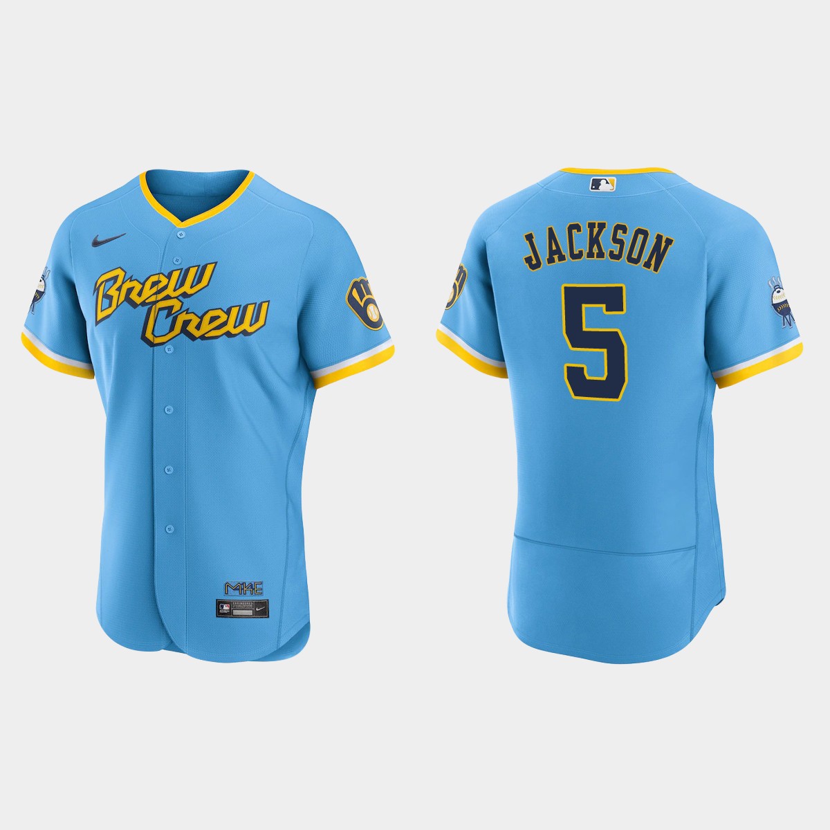 Alex Jackson Milwaukee Brewers 2022 City Connect Jersey – Powder Blue