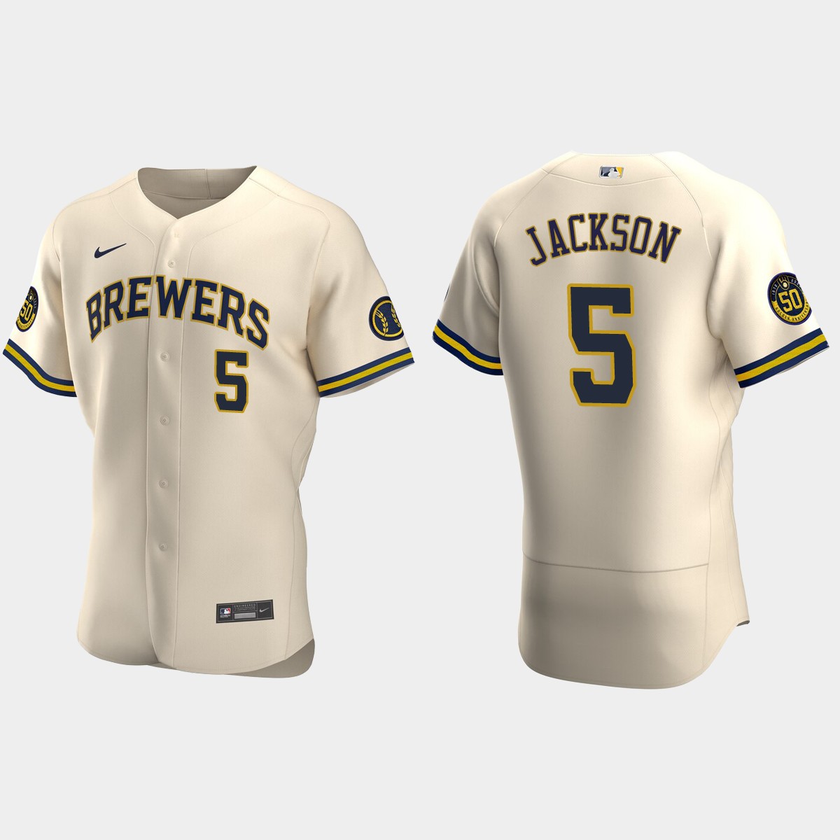 Alex Jackson Milwaukee Brewers Alternate Jersey – Cream