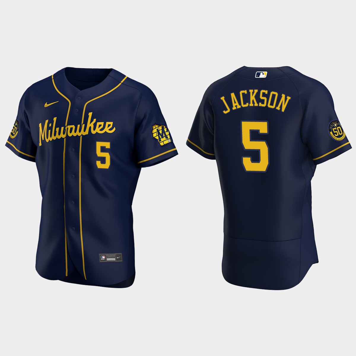 Alex Jackson Milwaukee Brewers Alternate Jersey – Navy