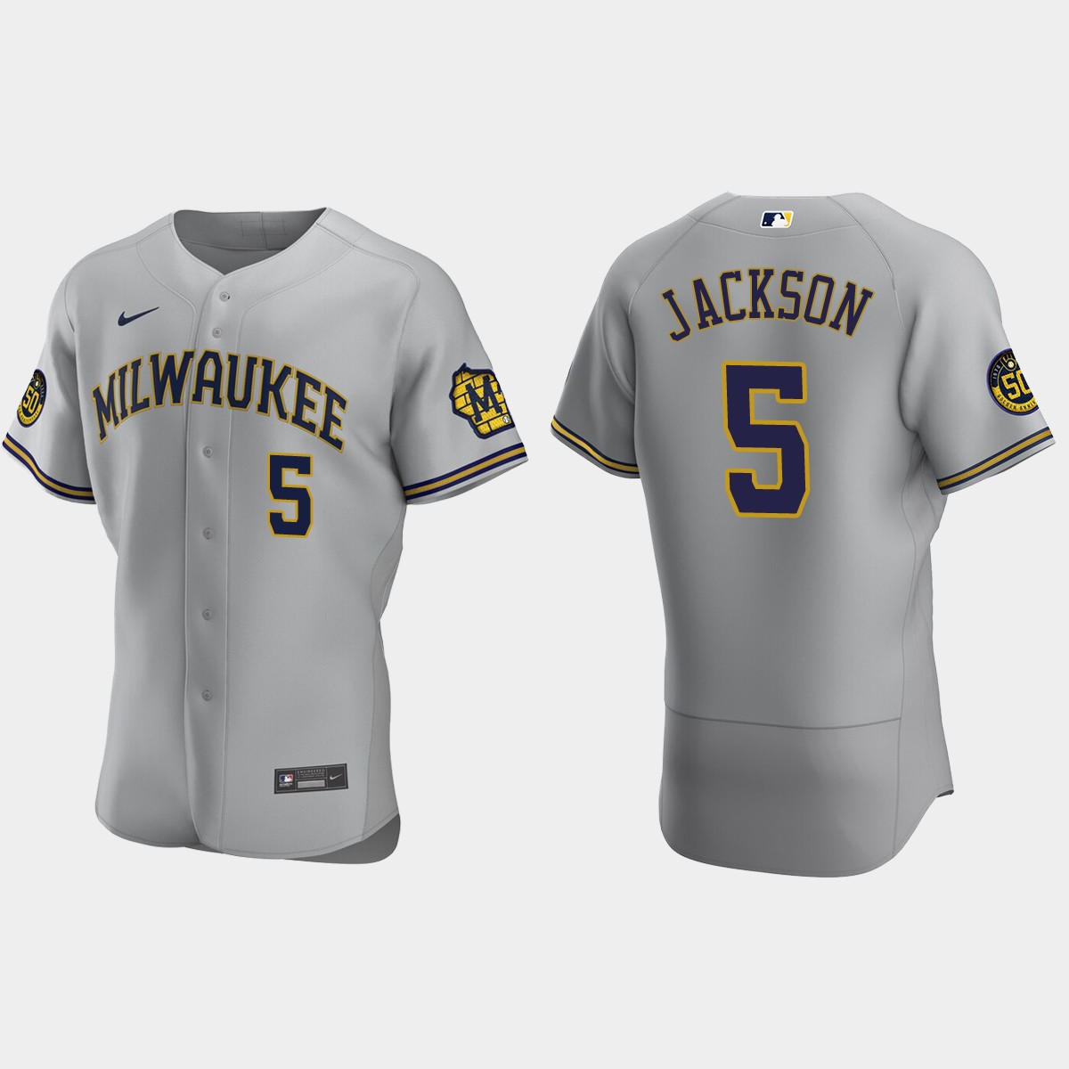 Alex Jackson Milwaukee Brewers Road Jersey - Gray