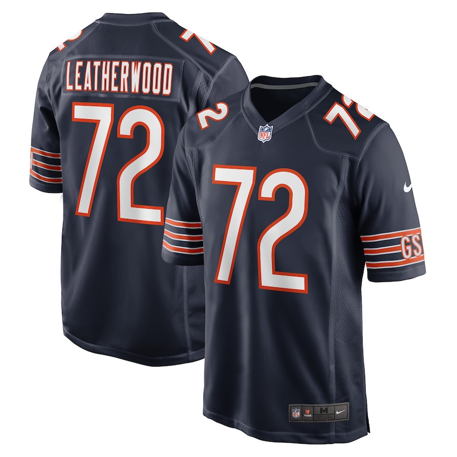 Alex Leatherwood Chicago Bears Stitched Jersey – Navy
