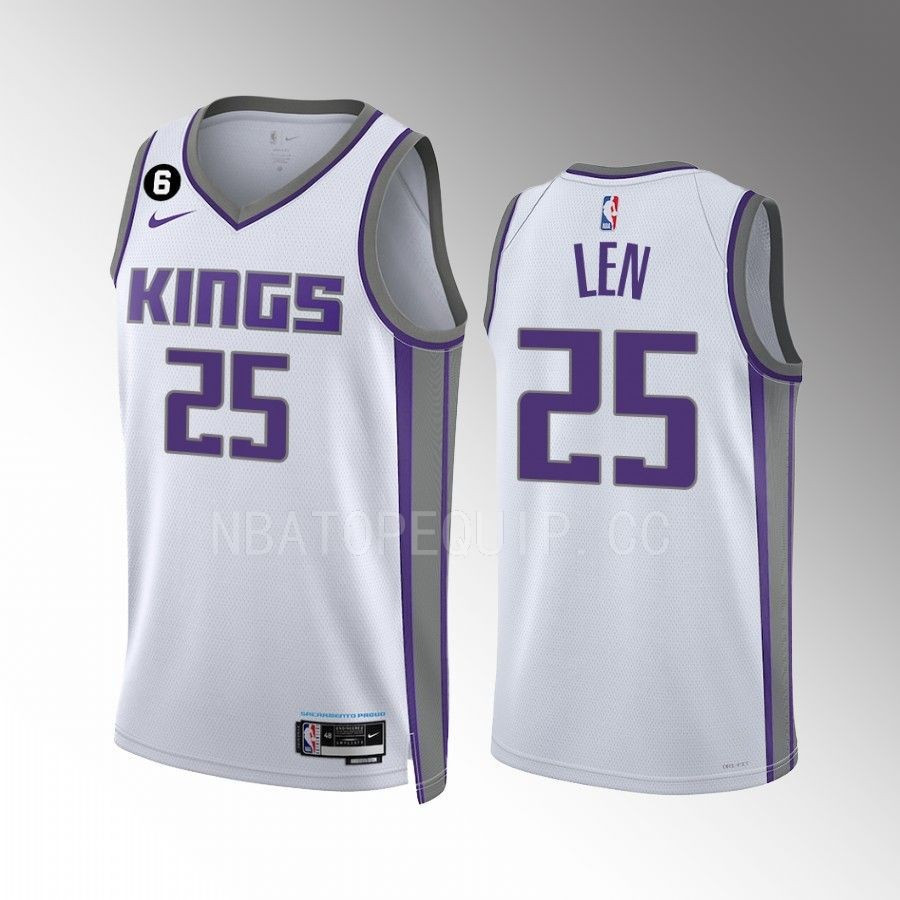 Alex Len 25 Sacramento Kings White Men Stitched Jersey 2022-23 Association Edition Swingman