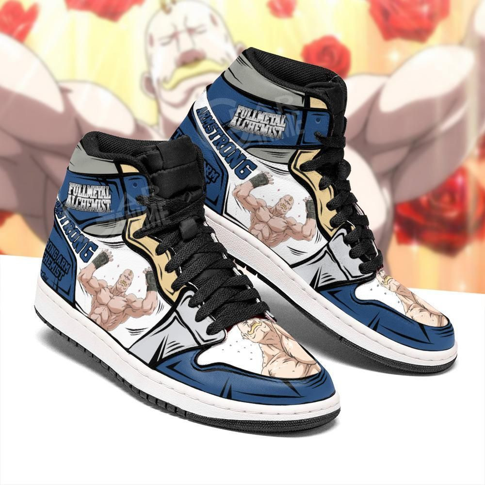 Alex Louis Armstrong Fullmetal Alchemist Anime 1 High Top Air Jordan Sneaker, Air Jordan Hightop