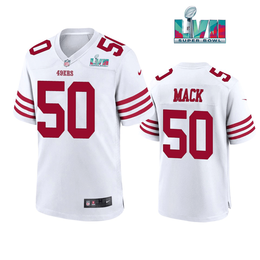 Alex Mack 50 San Francisco 49Ers Super Bowl LVII Men Game Stitched Jersey- White