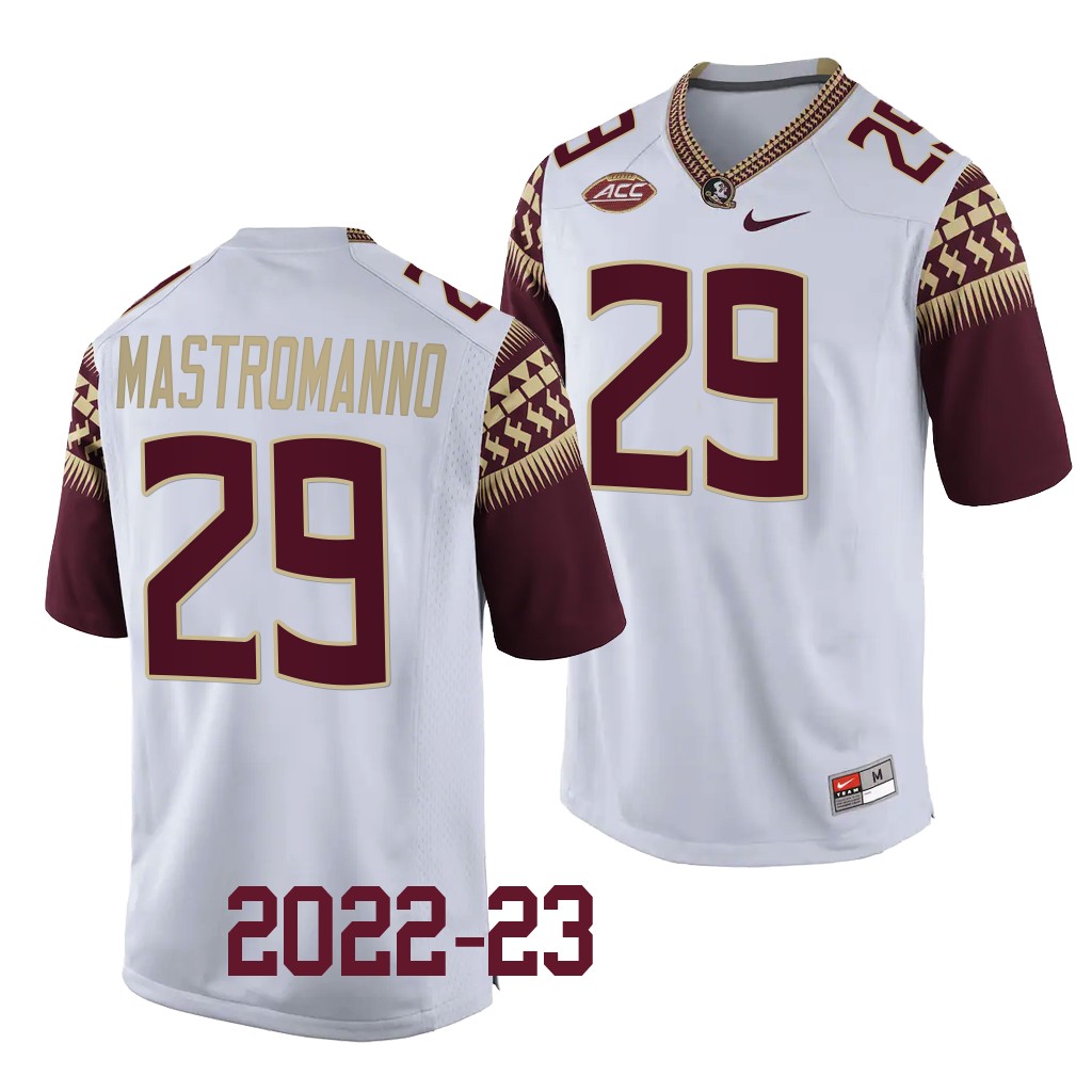 Alex Mastromanno Florida State Seminoles College White Men 29 Jersey 2022-23