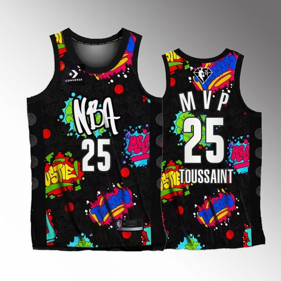 Alex Toussaint 2022 NBA Celebrity Game MVP All-Star #25 Black Jersey