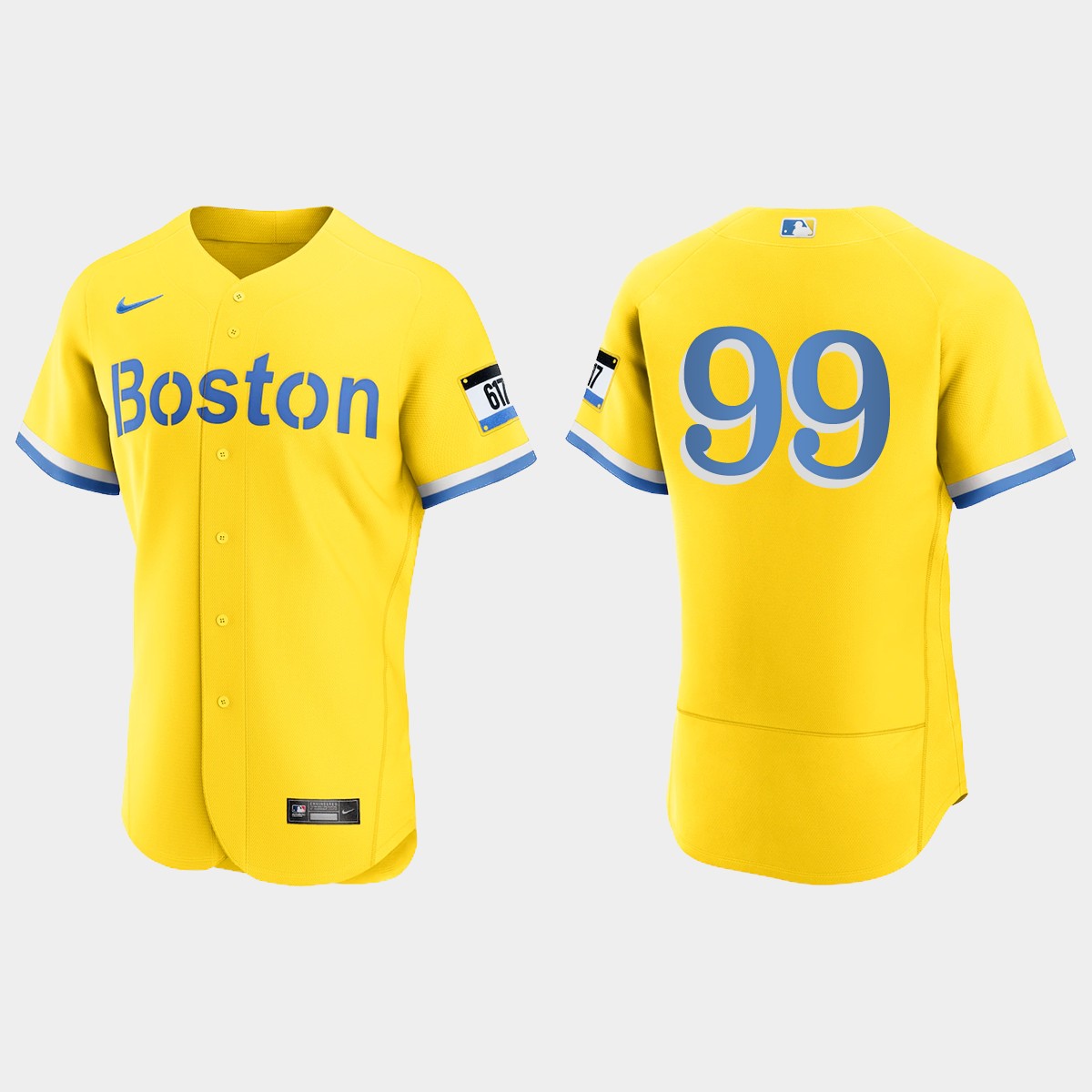 Alex Verdugo Boston Red Sox 2021 City Connect Jersey – Gold Light Blue