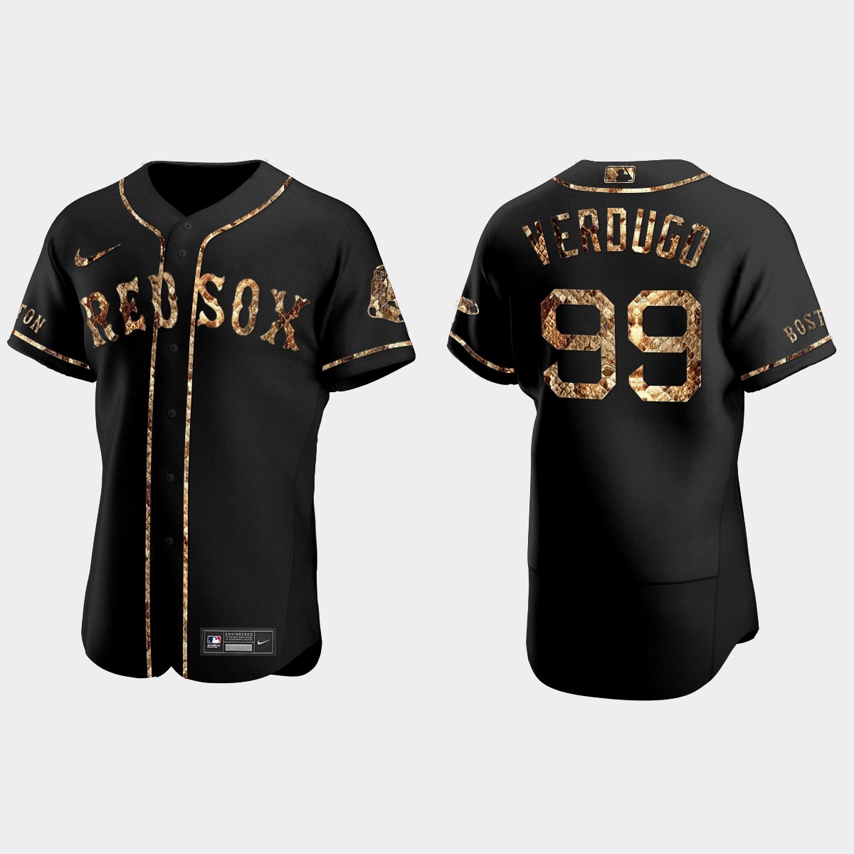 Alex Verdugo Boston Red Sox Python Skin Jersey – Black