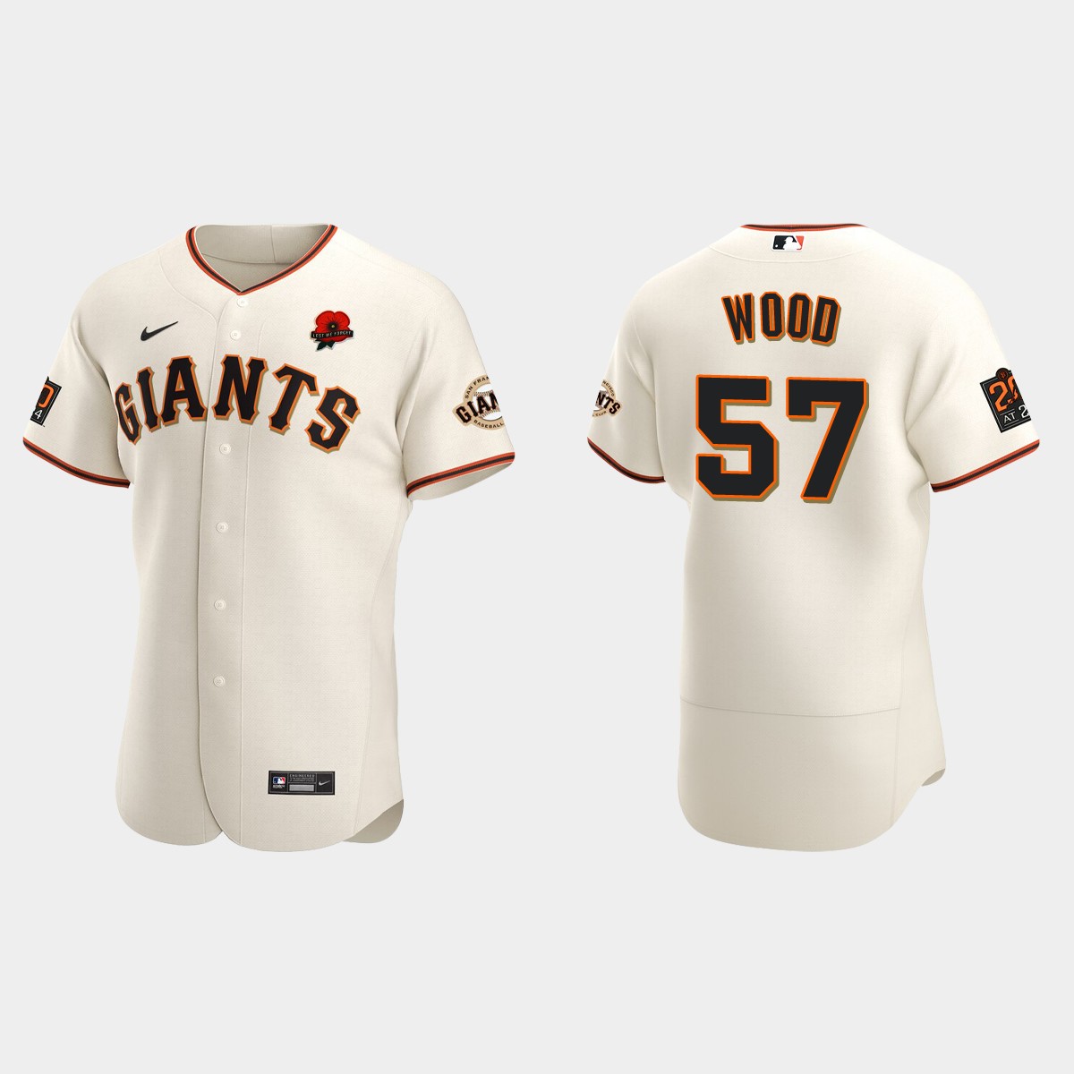 Alex Wood San Francisco Giants 2021 Memorial Day Jersey – Cream