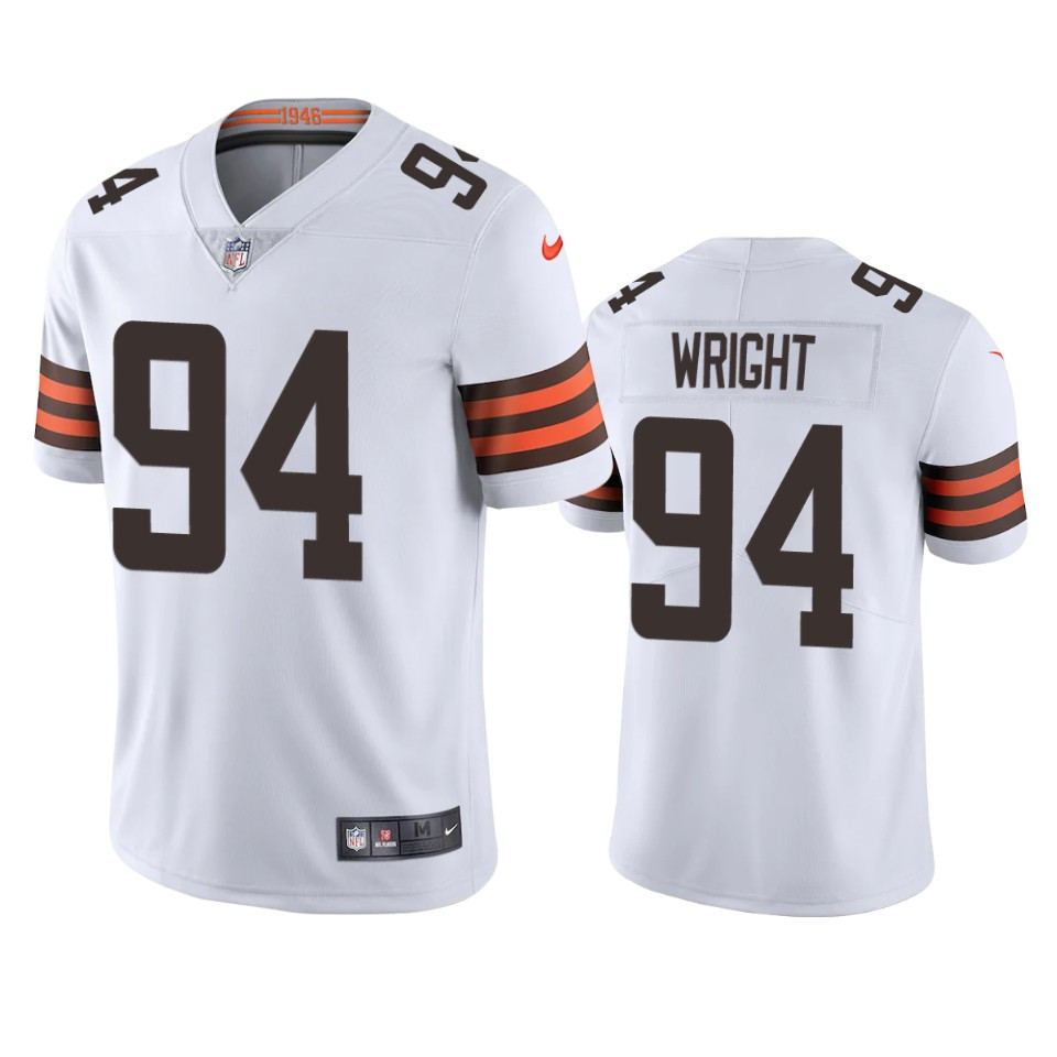 Alex Wright 94 Cleveland Browns White Vapor Limited Stitched Jersey