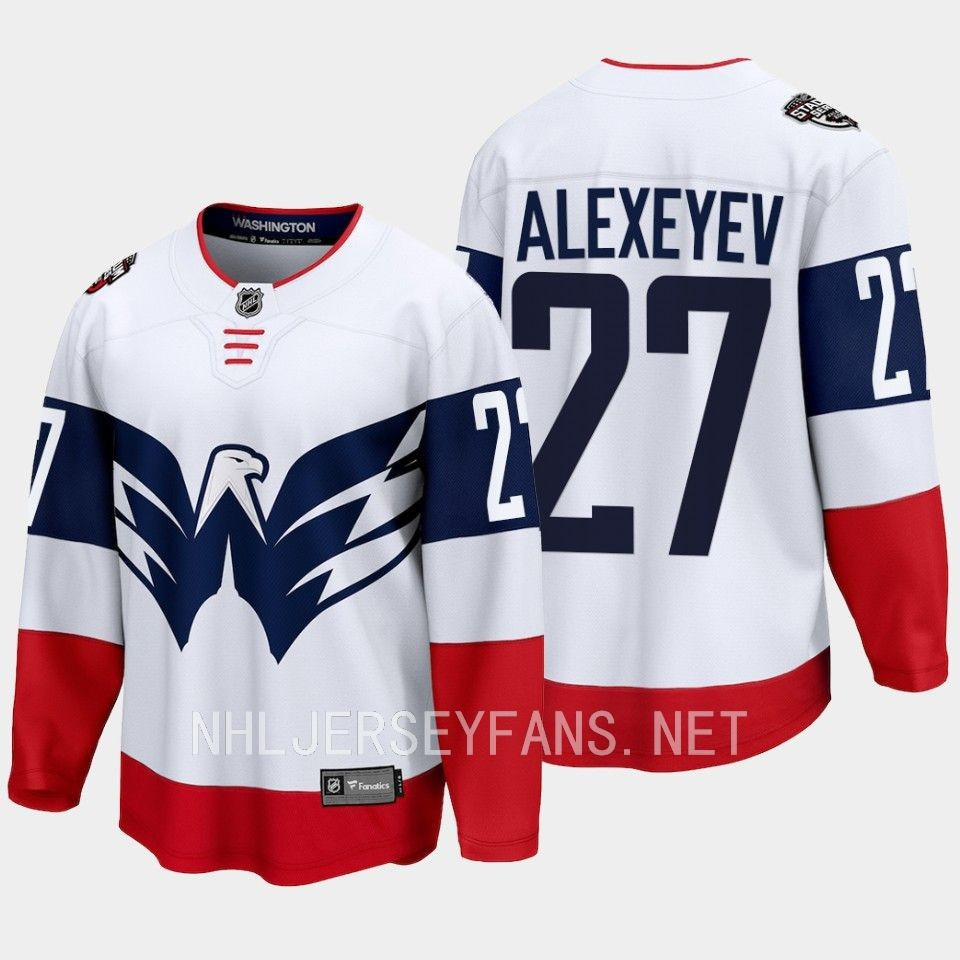 Alexander Alexeyev 27 Washington Capitals 2023 Stitched Jersey Stadium White Primegreen
