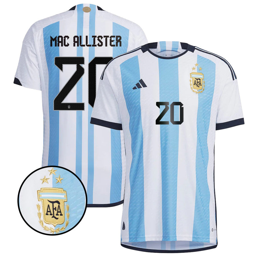 Alexis Mac Allister 20 Argentina Men Home Soccer Jersey Fan Version Player Version Soccer Jersey